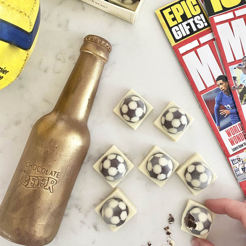 Chocolate Beer Bottle And Footballs Chocolate Beer Bottle And Footballs