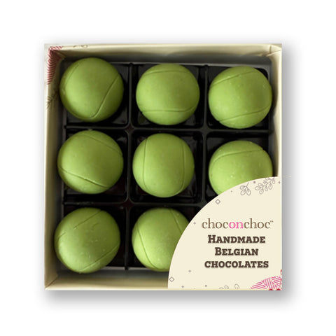 Nine Caramel Filled Chocolate Tennis Balls Nine Caramel Filled Chocolate Tennis Balls