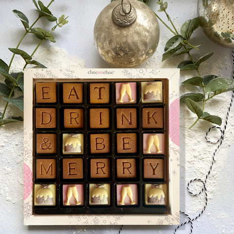 Eat, Drink & Be Merry Chocolate Message Box Eat, Drink & Be Merry Chocolate Message Box