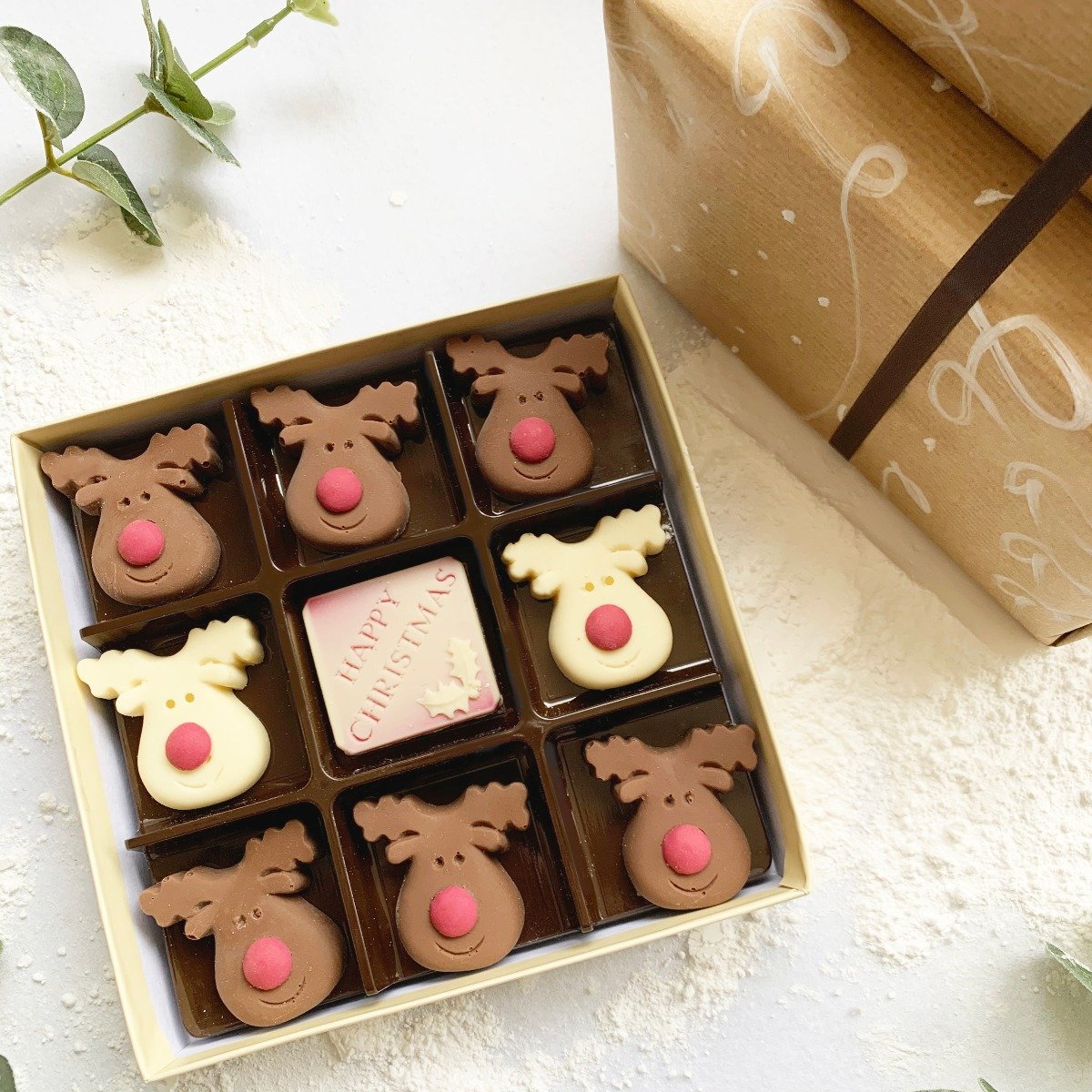 Christmas chocolate, christmas chocolate reindeer box, stocking filler Christmas chocolate, christmas chocolate reindeer box, stocking filler