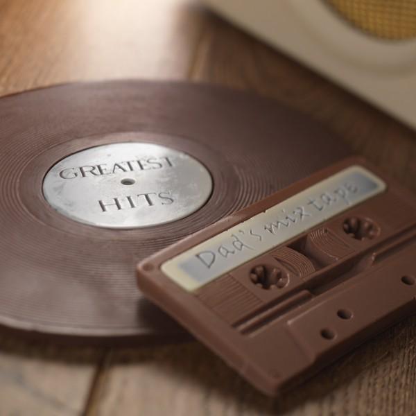 chocolate vinyl record and chocolate cassette