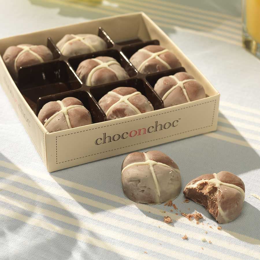 Mini Chocolate Hot Cross Buns