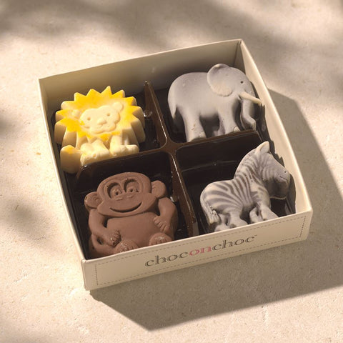 Lion, Zebra, Elephant And Monkey Chocolate Box