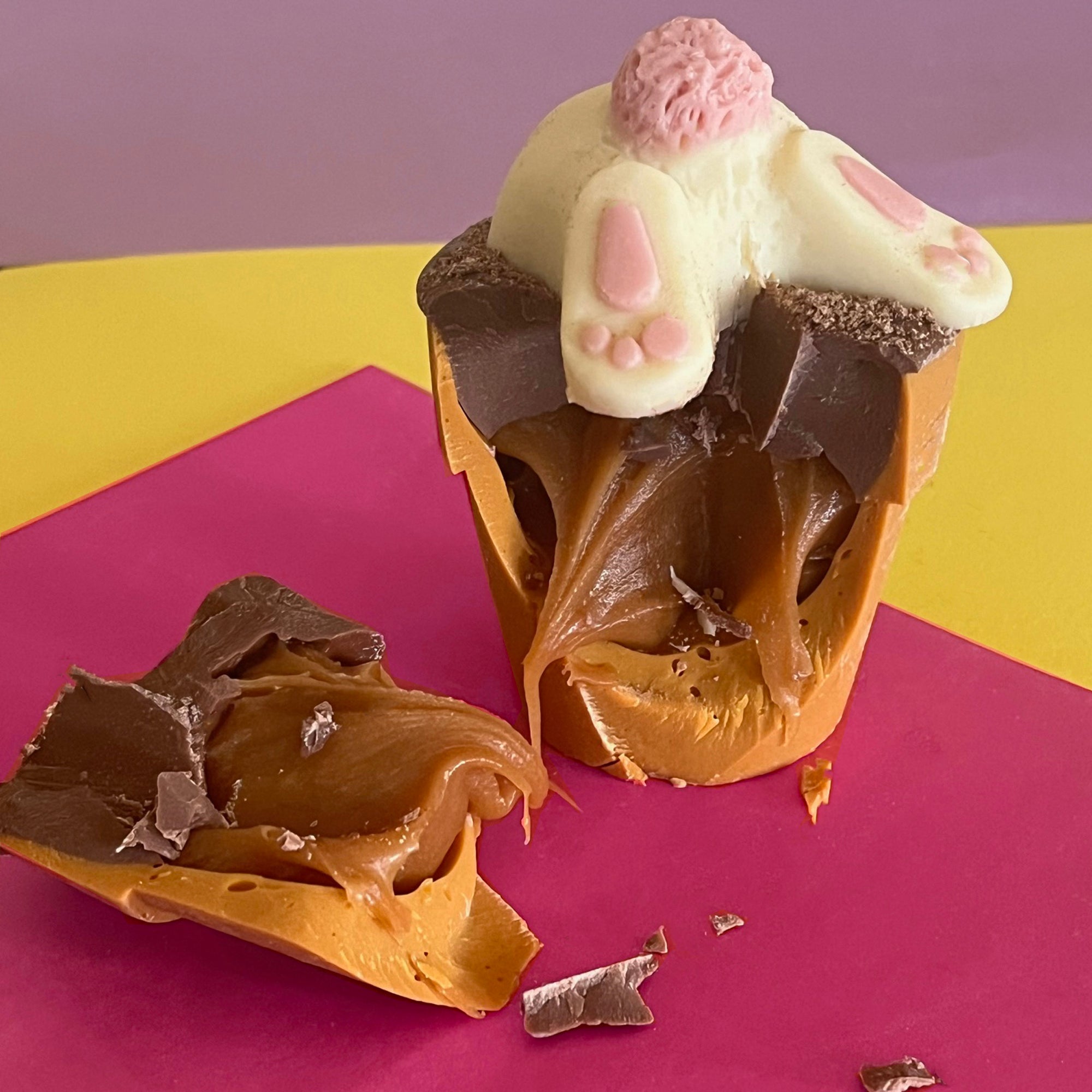 Caramel Filled Chocolate Bunny Pot