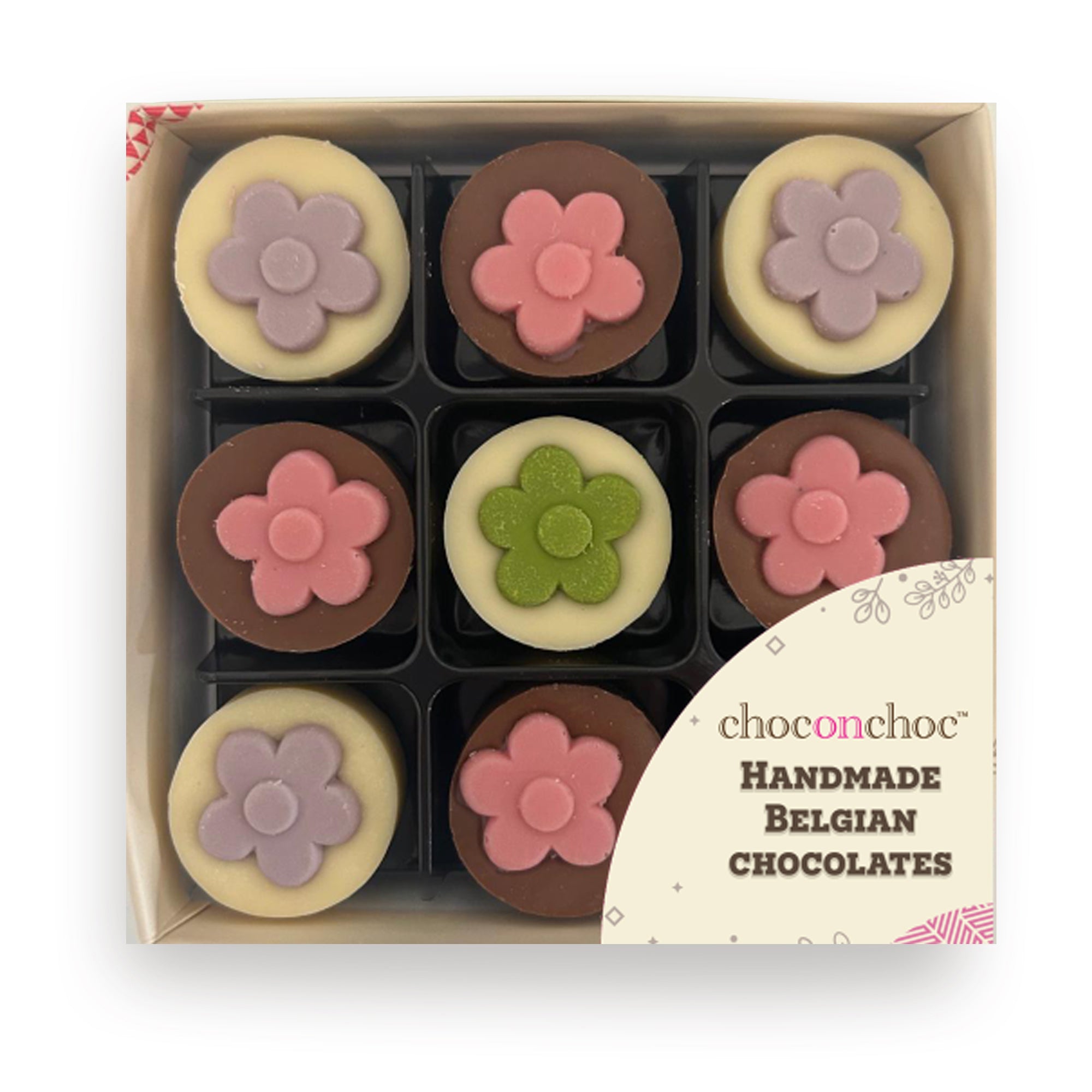 Nine Belgian Chocolate Flowers