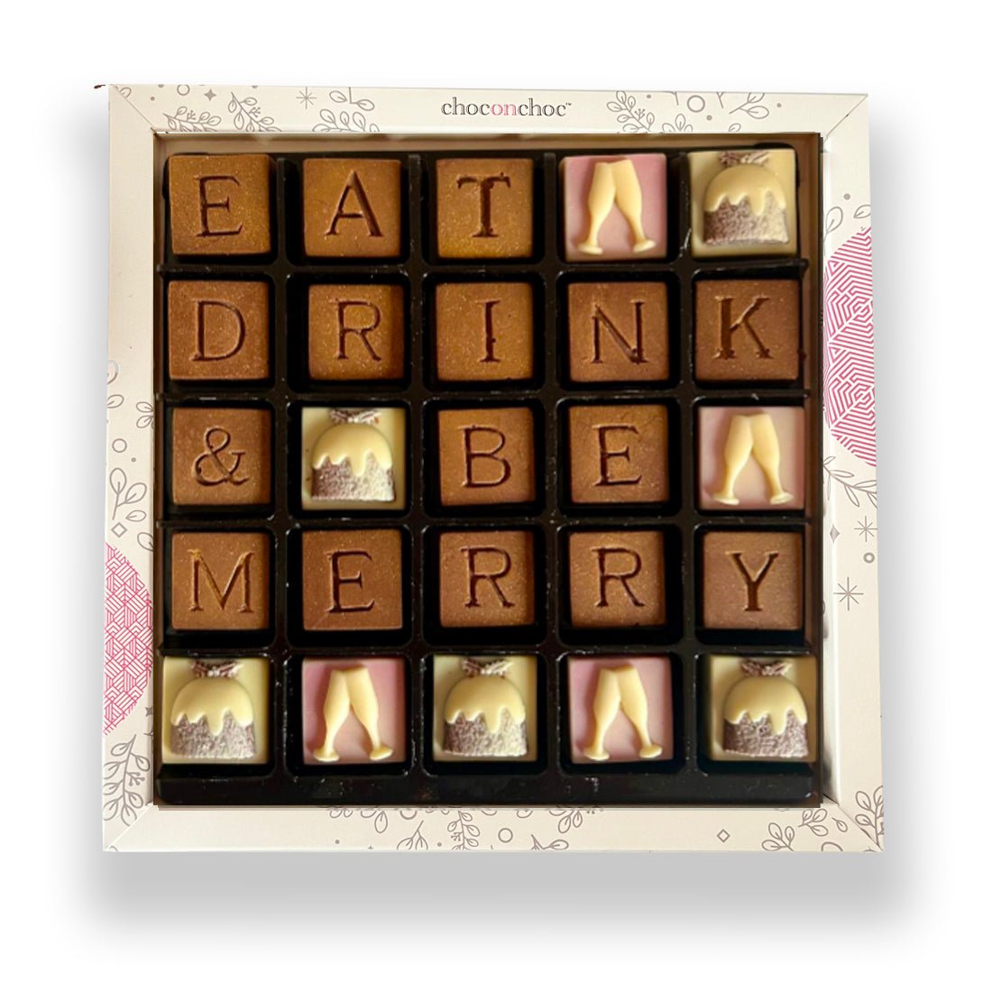 Eat Drink & Be Merry Chocolate Message Box