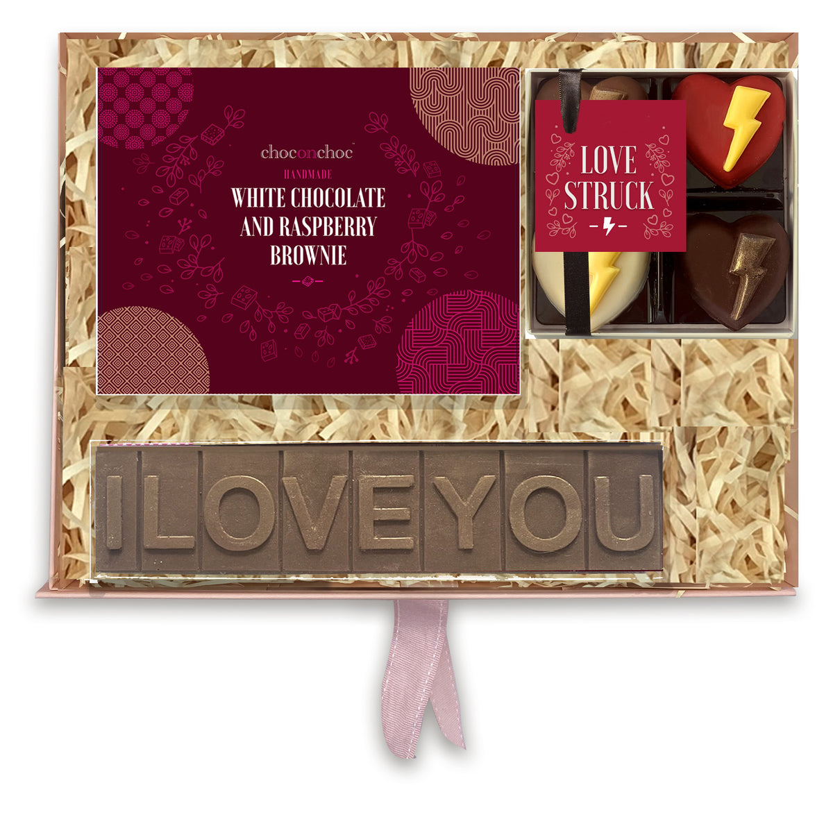 Love Struck Hamper with White Choc Raspberry Brownie