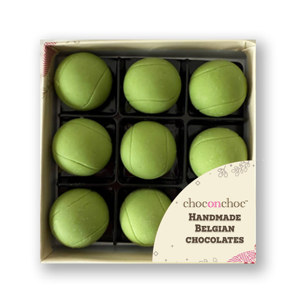 Nine Caramel Filled Chocolate Tennis Balls