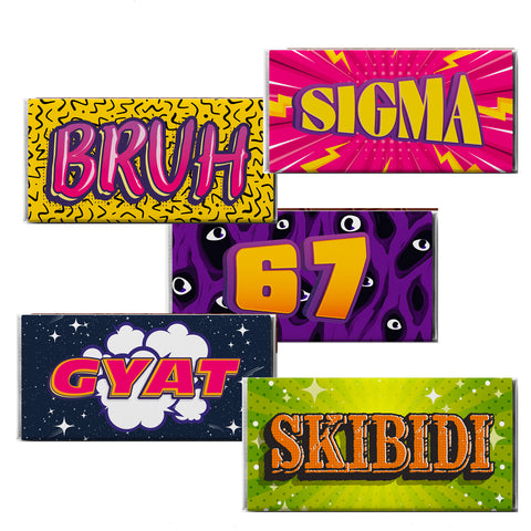 Set of 5 Kids Phrase Chocolate Bars