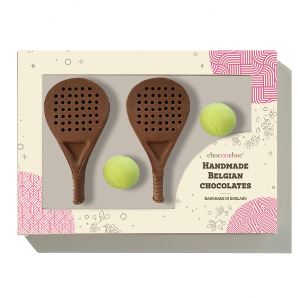 Chocolate Padel balls and Racket