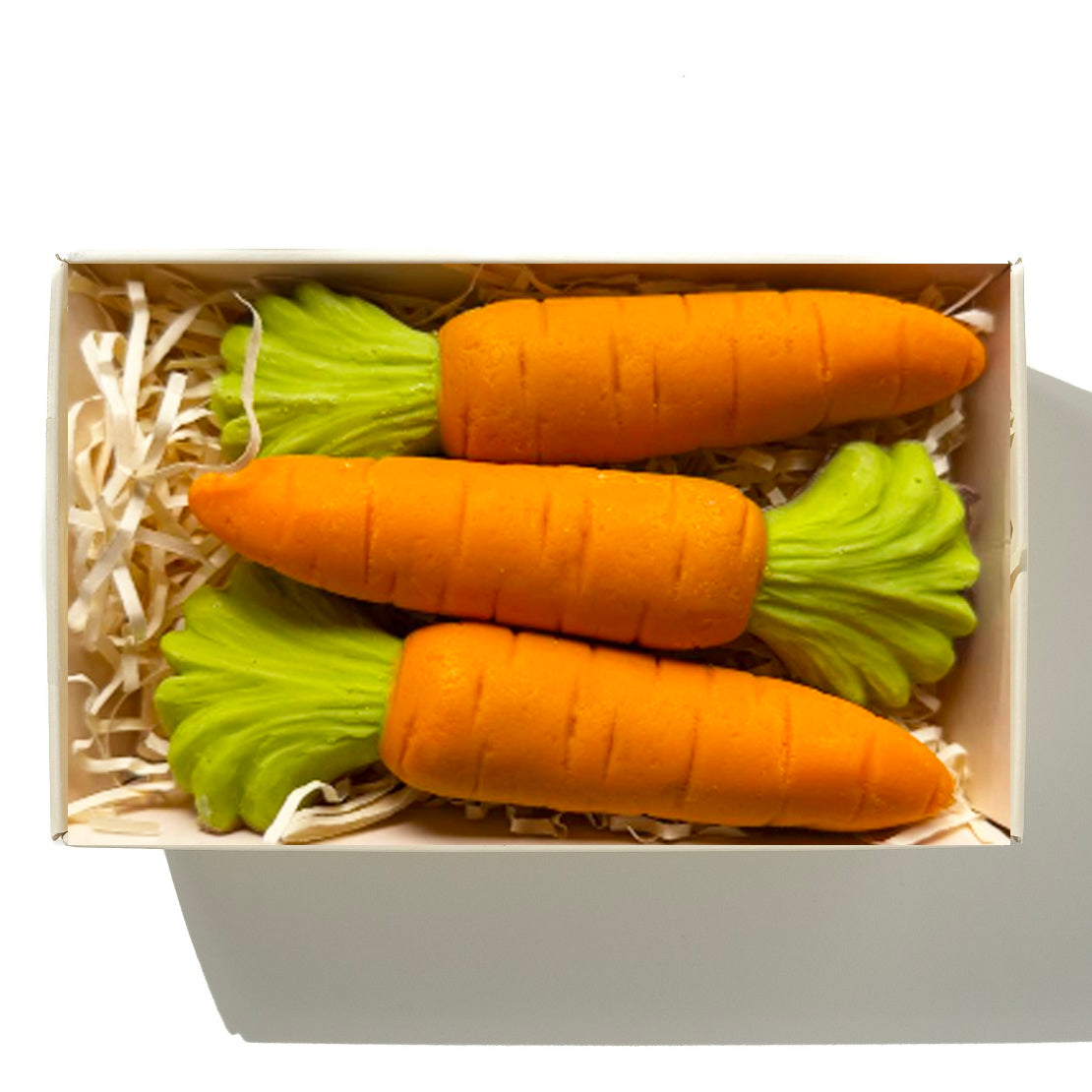 Three Caramel Filled Chocolate Carrots
