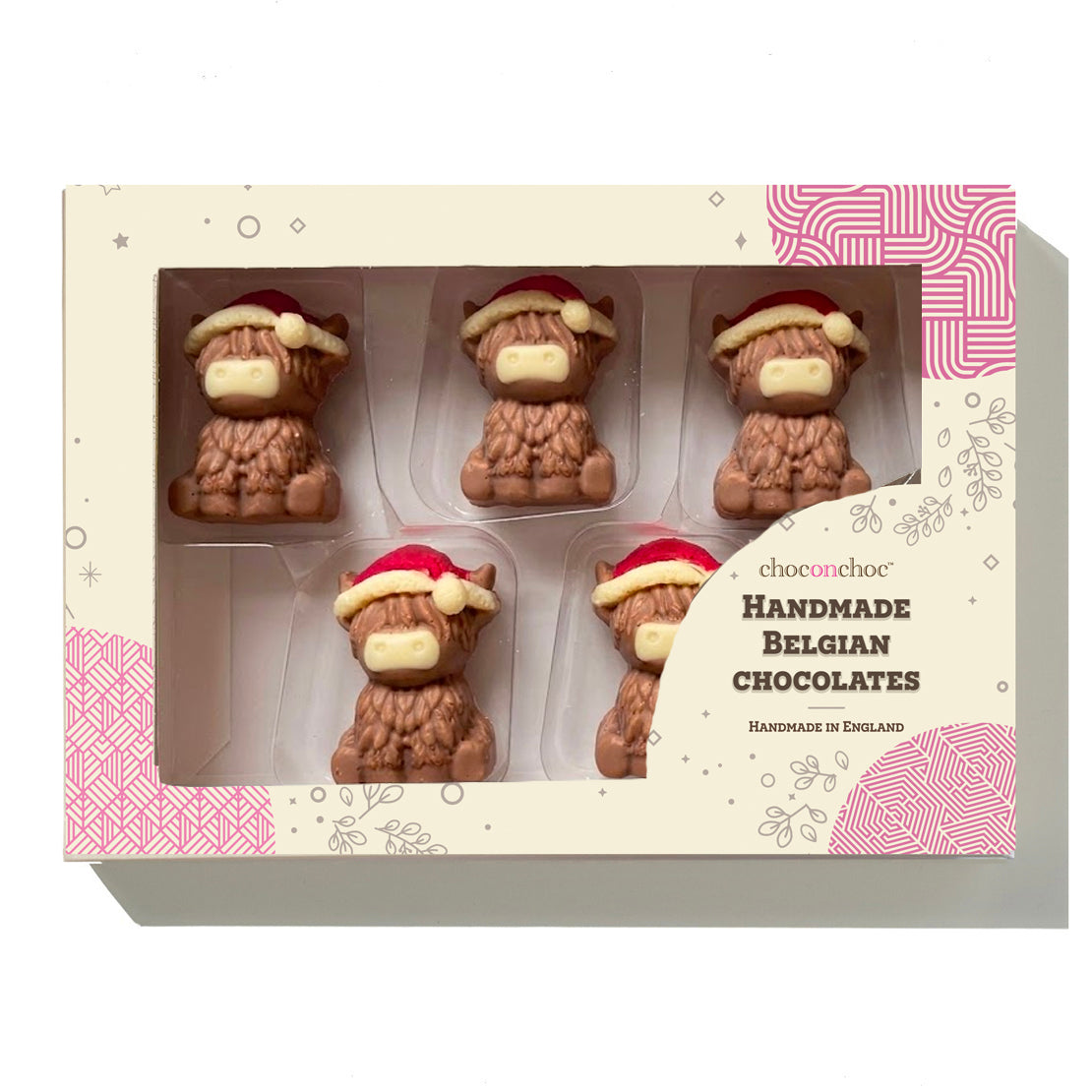 Chocolate Christmas Highland Cows