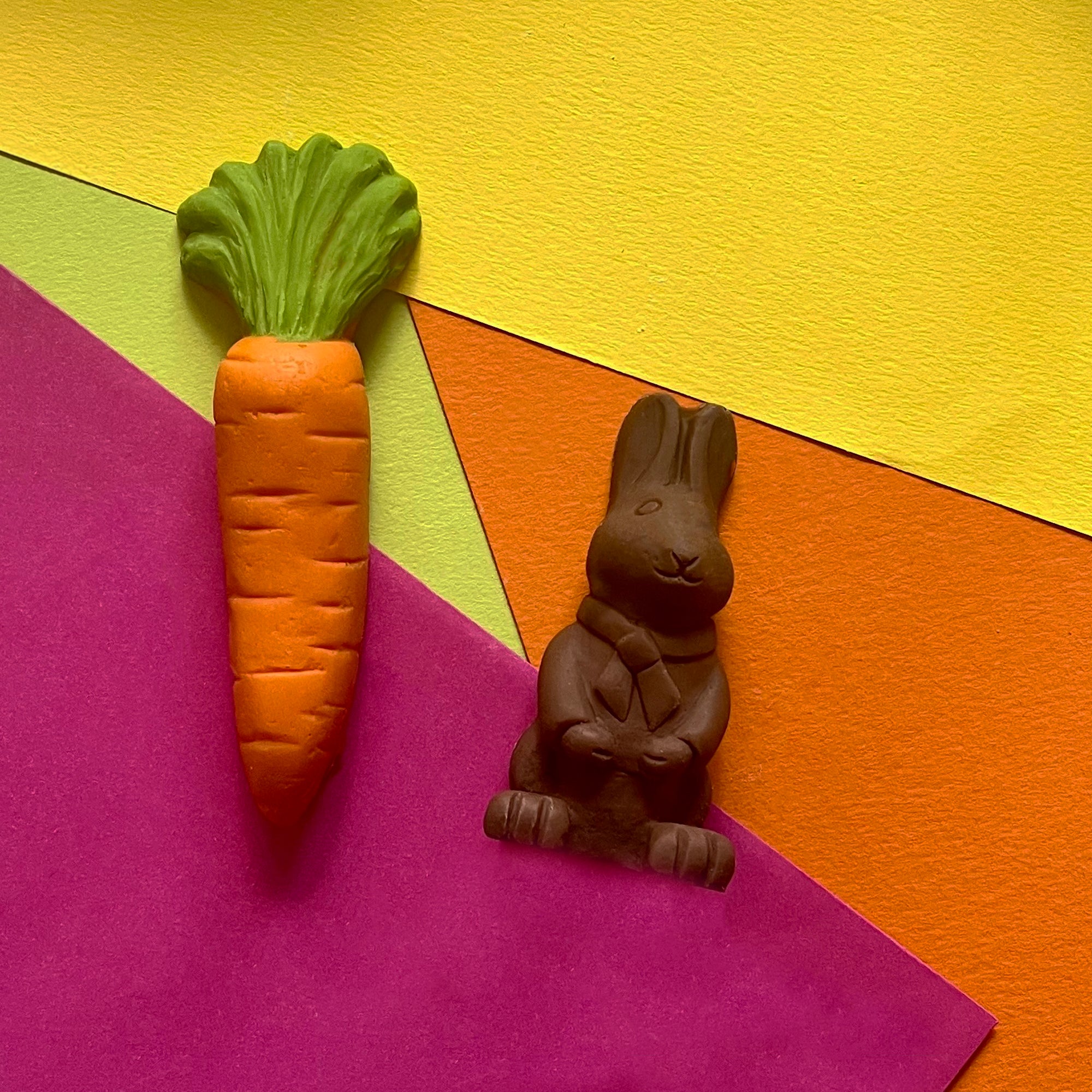Chocolate Bunny And Large Carrot