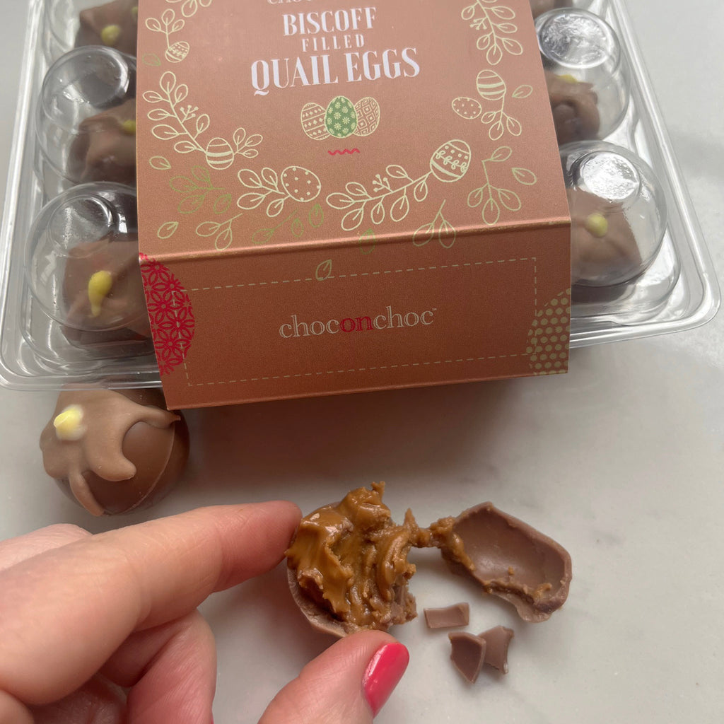 Chocolate Biscoff Drippy Quails Eggs