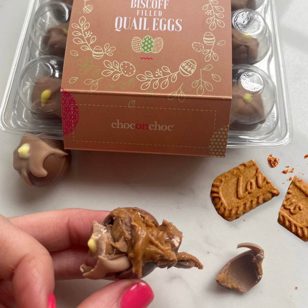 Chocolate Biscoff Drippy Quails Eggs