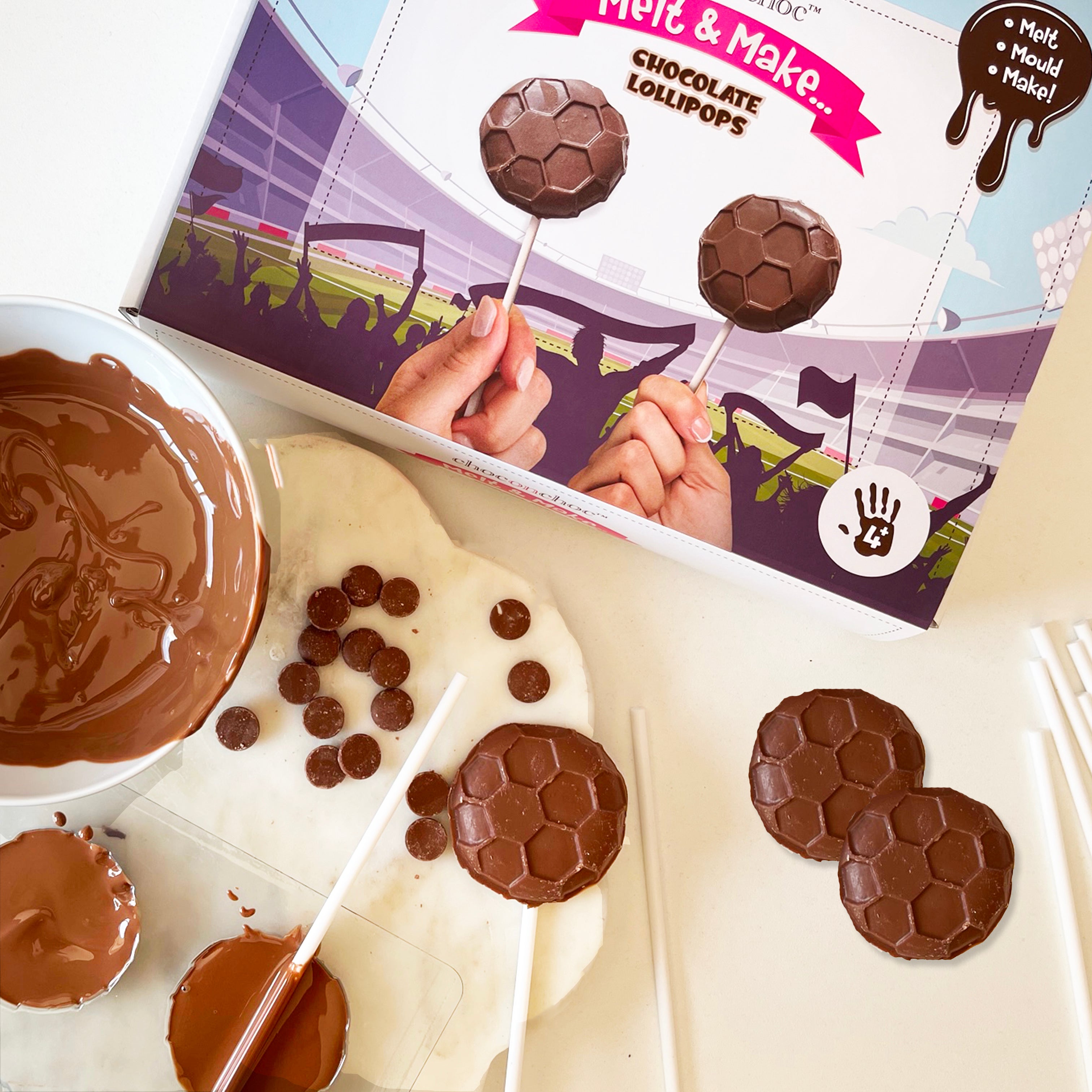 Melt & Make Chocolate Football Lollies