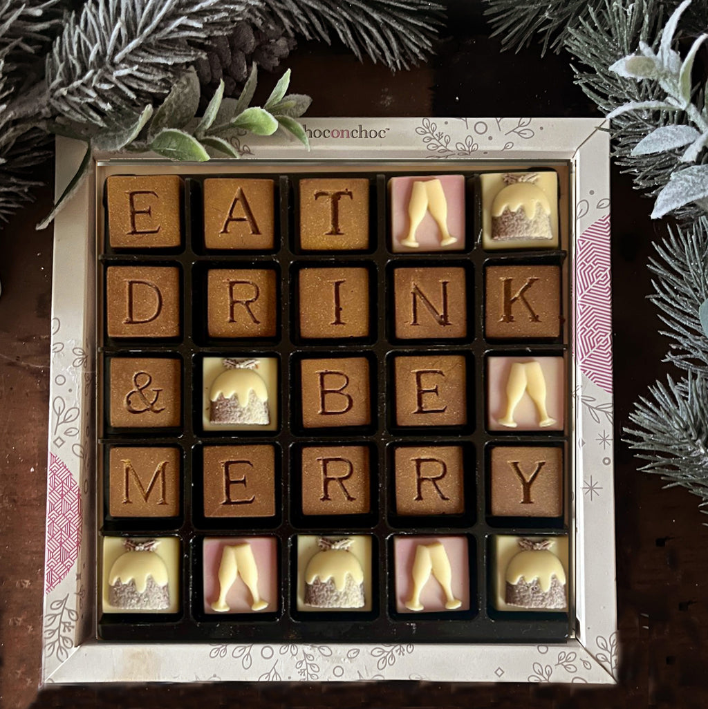 Eat, Drink & Be Merry Chocolate Message Box