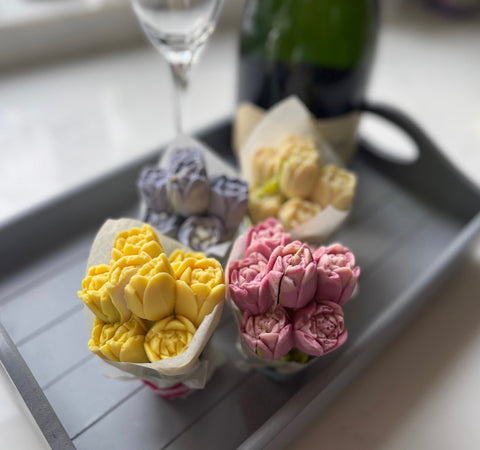 Four Bunches of Chocolate Tulips