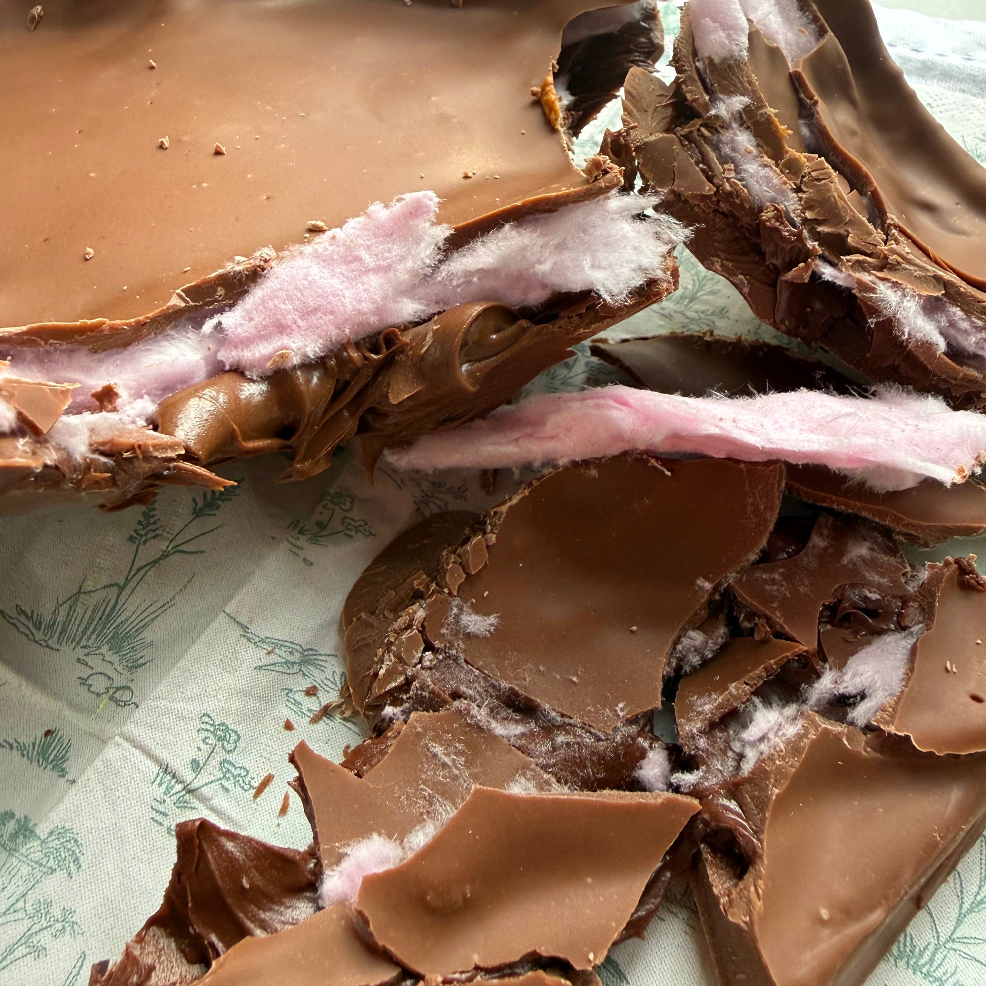 Giant Nutella and Candyfloss Easter Egg Half