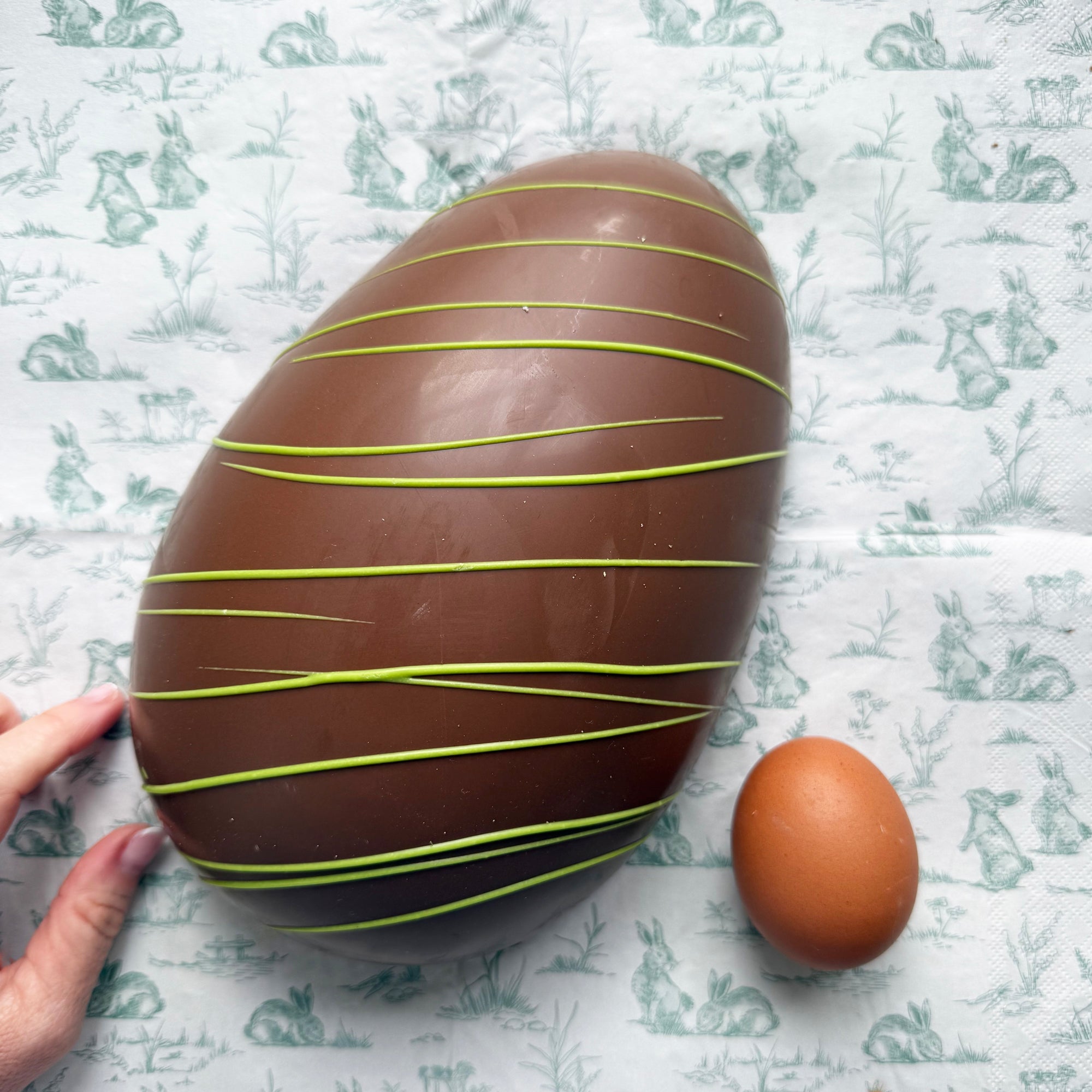 Giant Pistachio and Candyfloss Easter Egg Half