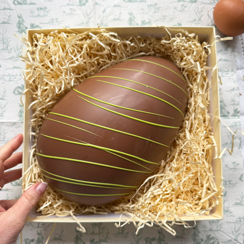 Giant Pistachio and Candyfloss Easter Egg Half