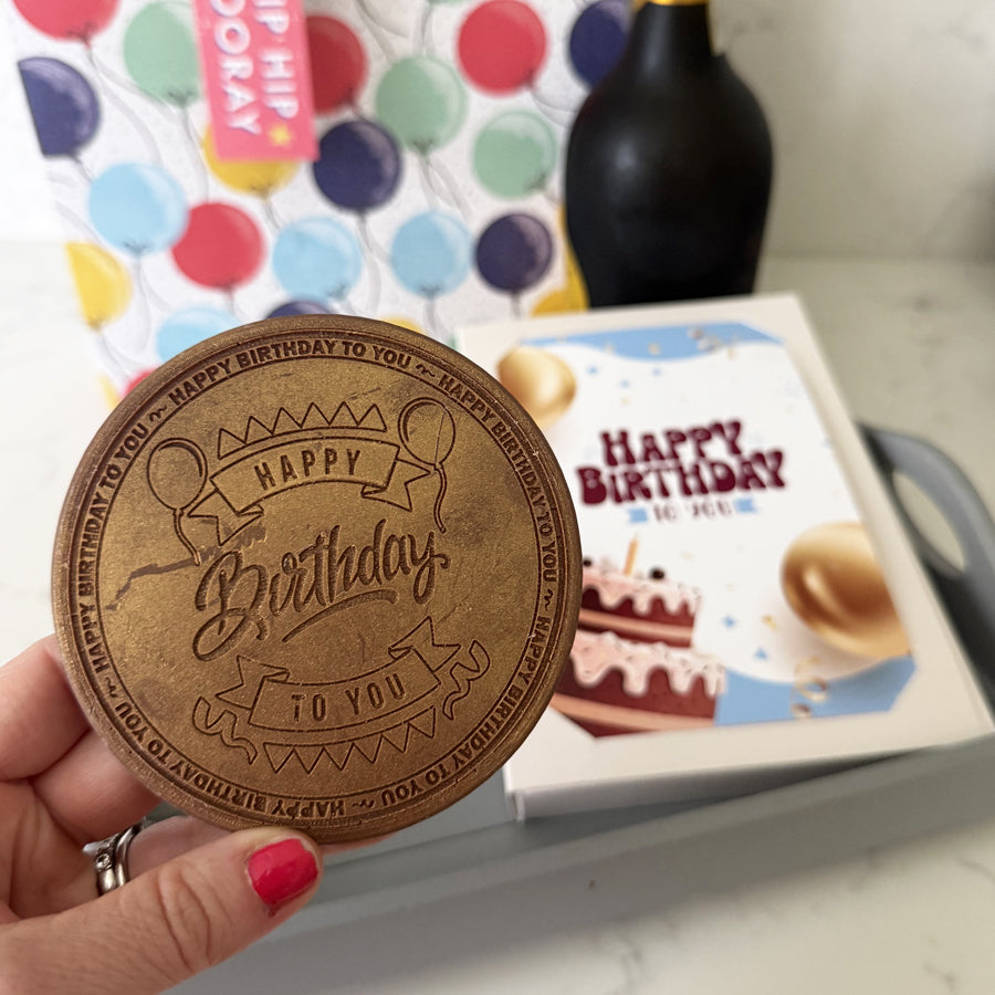 Chocolate Birthday Coin Card - Blue