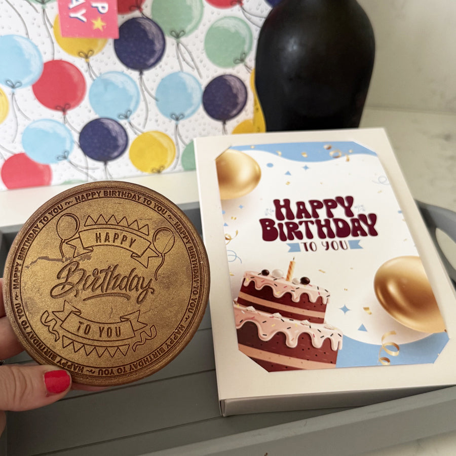 Chocolate Birthday Coin Card - Blue