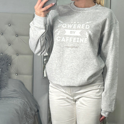 Powered by Caffeine sweatshirt grey