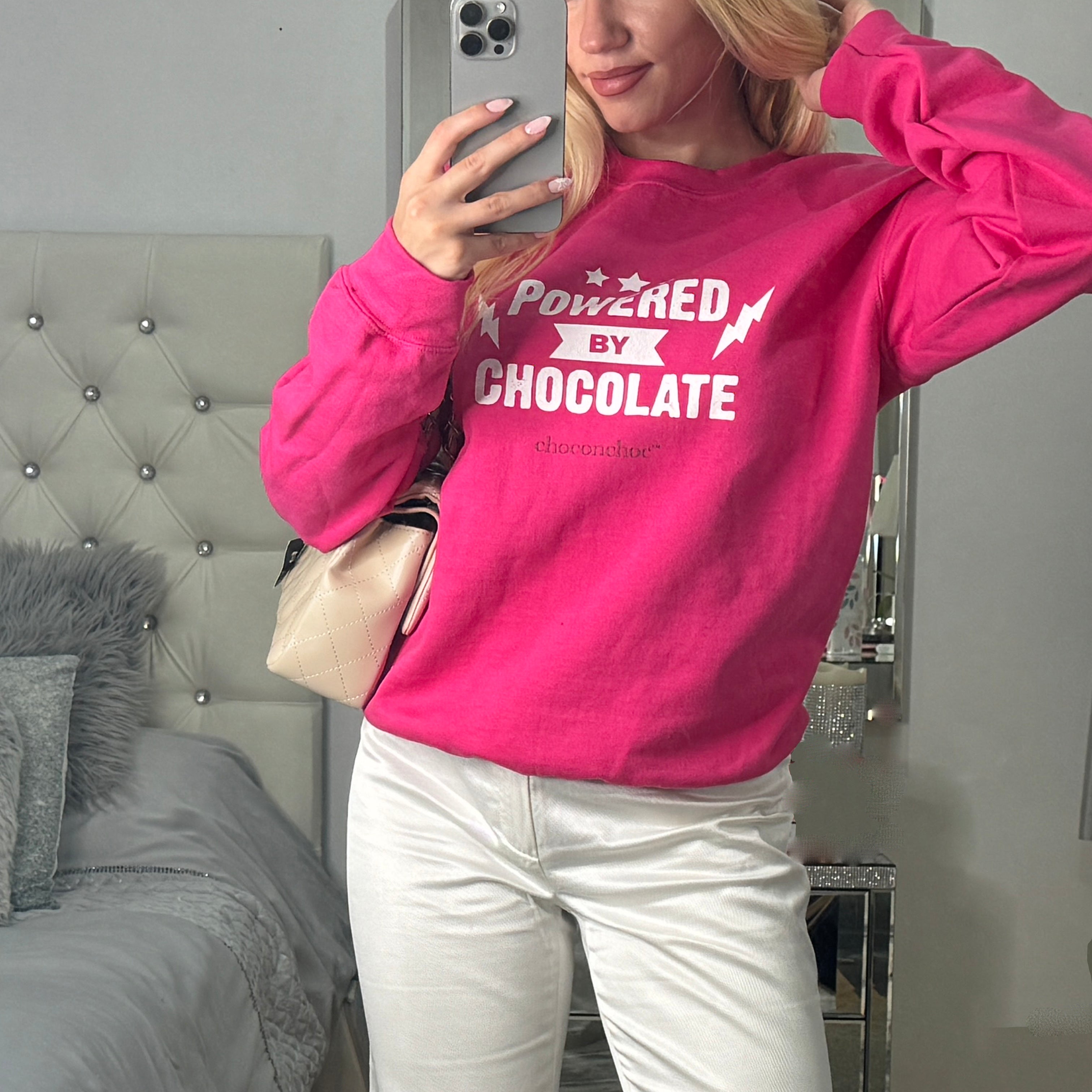 Powered by Chocolate sweatshirt Pink