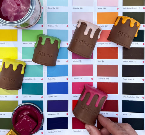 Dripping Chocolate Paint Pots