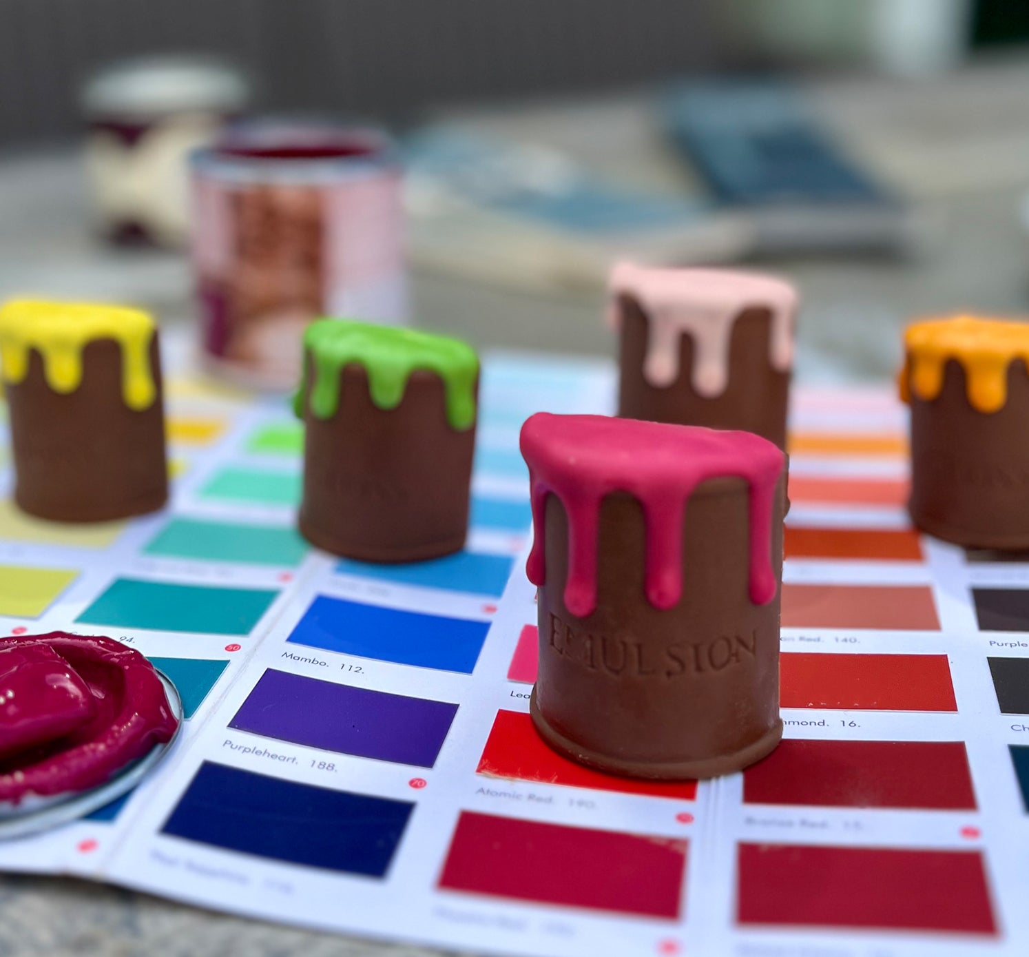 Dripping Chocolate Paint Pots
