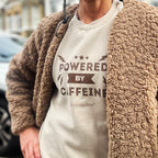 Powered by Caffeine sweatshirt Sand