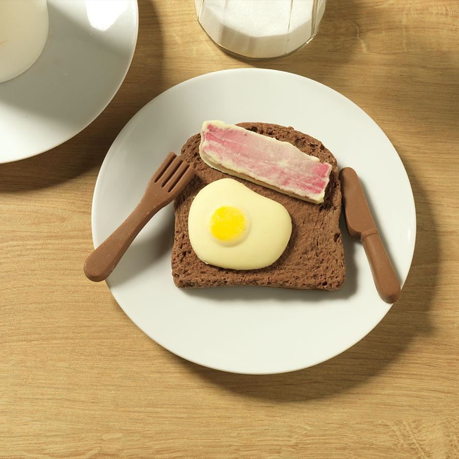 Chocolate Egg And Bacon On Toast
