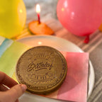 Chocolate Birthday Coin Card - Blue