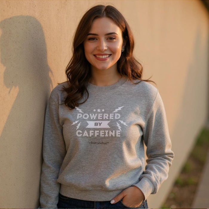 Powered by Caffeine sweatshirt grey