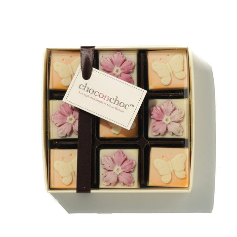Chocolate Prosecco With Flowers And Butterflies Gift Box