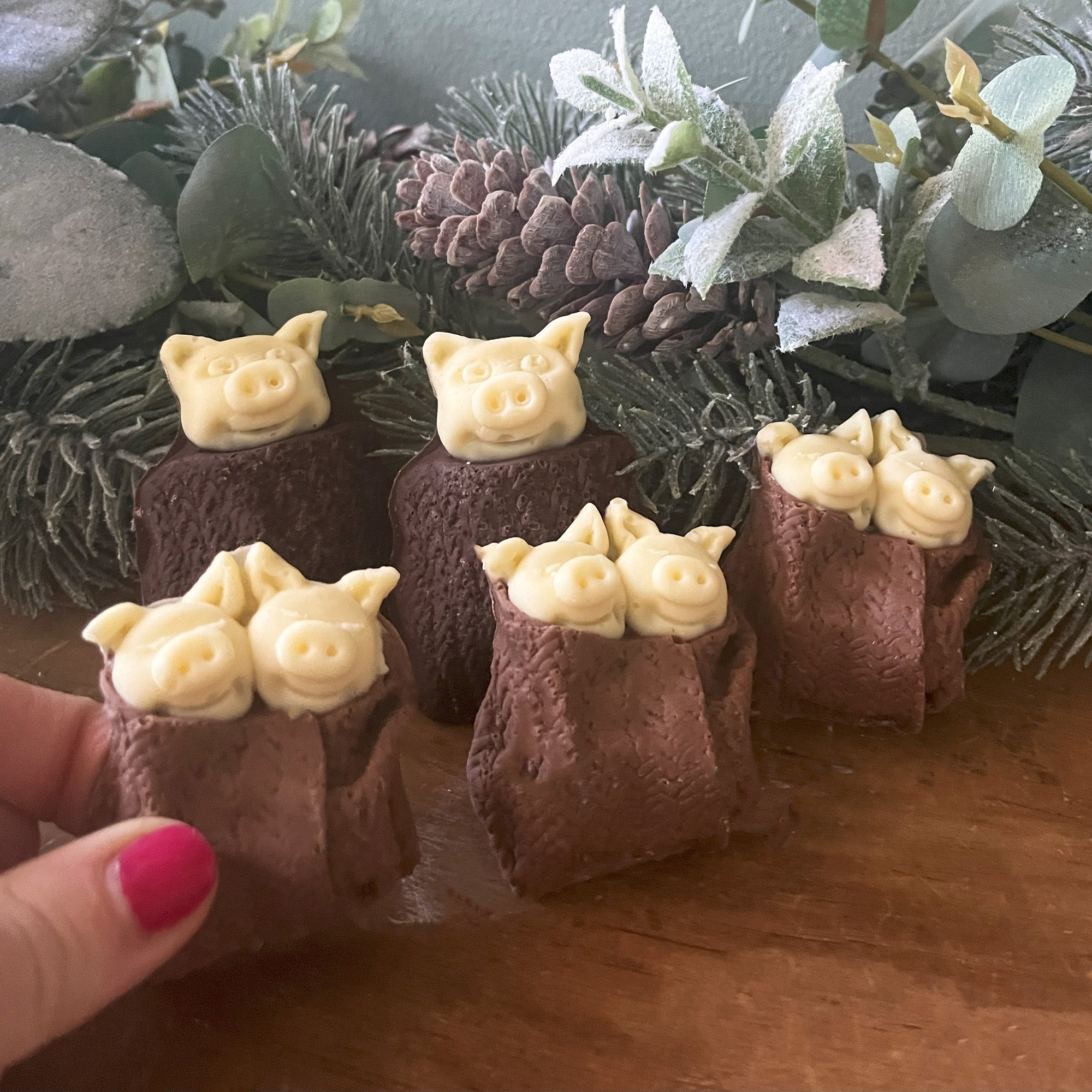 Pigs in Milk  & Dark Chocolate Blankets