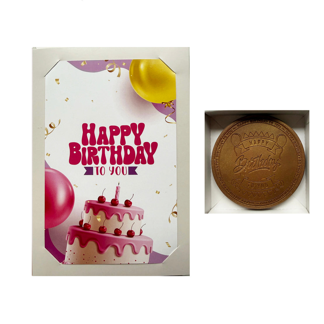 Chocolate Birthday Coin Card - Pink