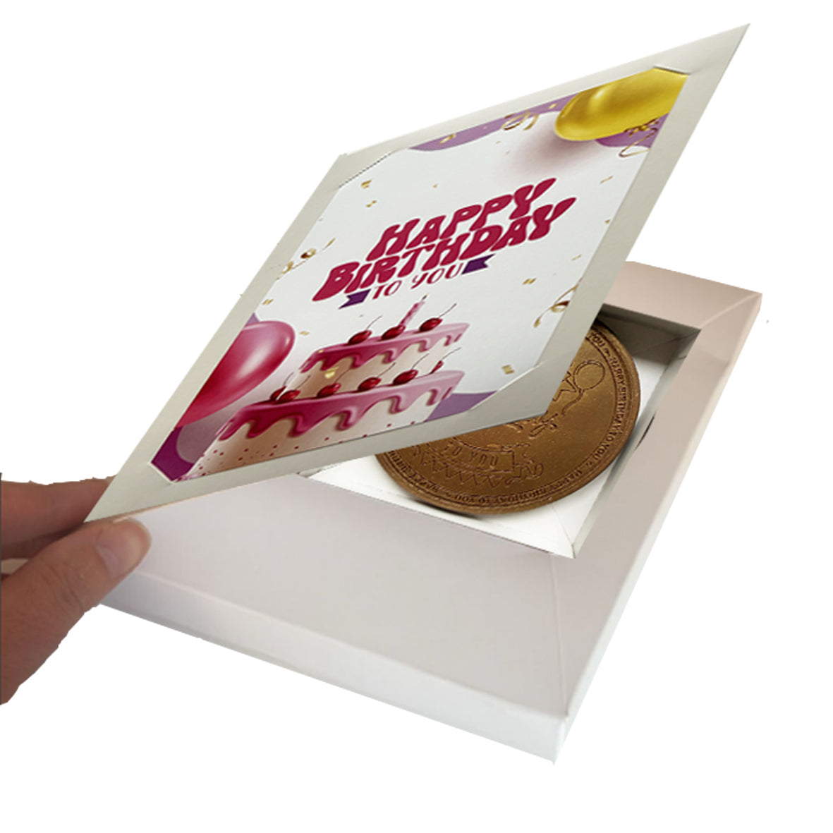 Chocolate Birthday Coin Card - Pink
