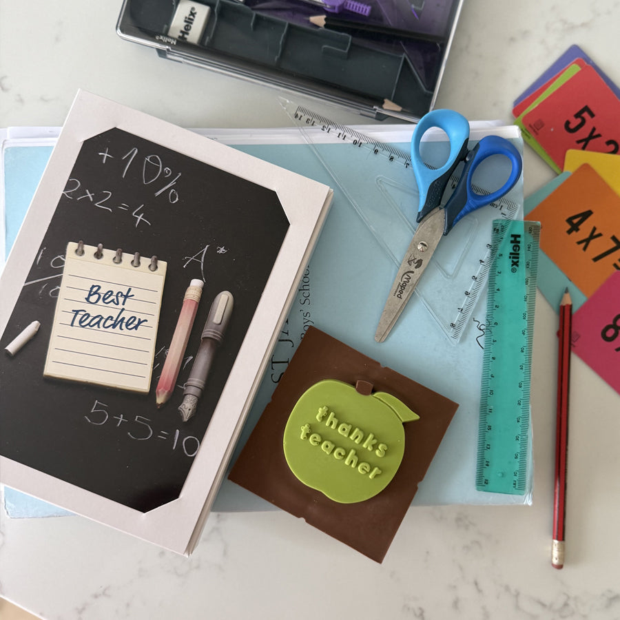 Best Teacher Chocolate Apple Card
